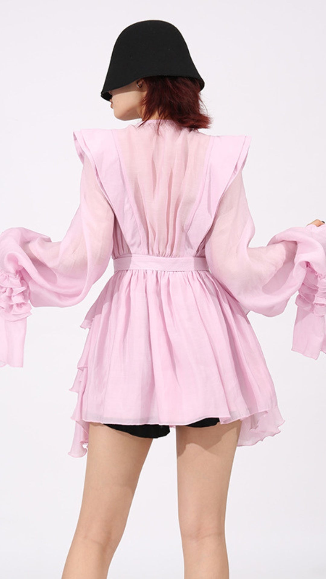 Chic Fleur Pink Tiered Ruffle Mini Dress