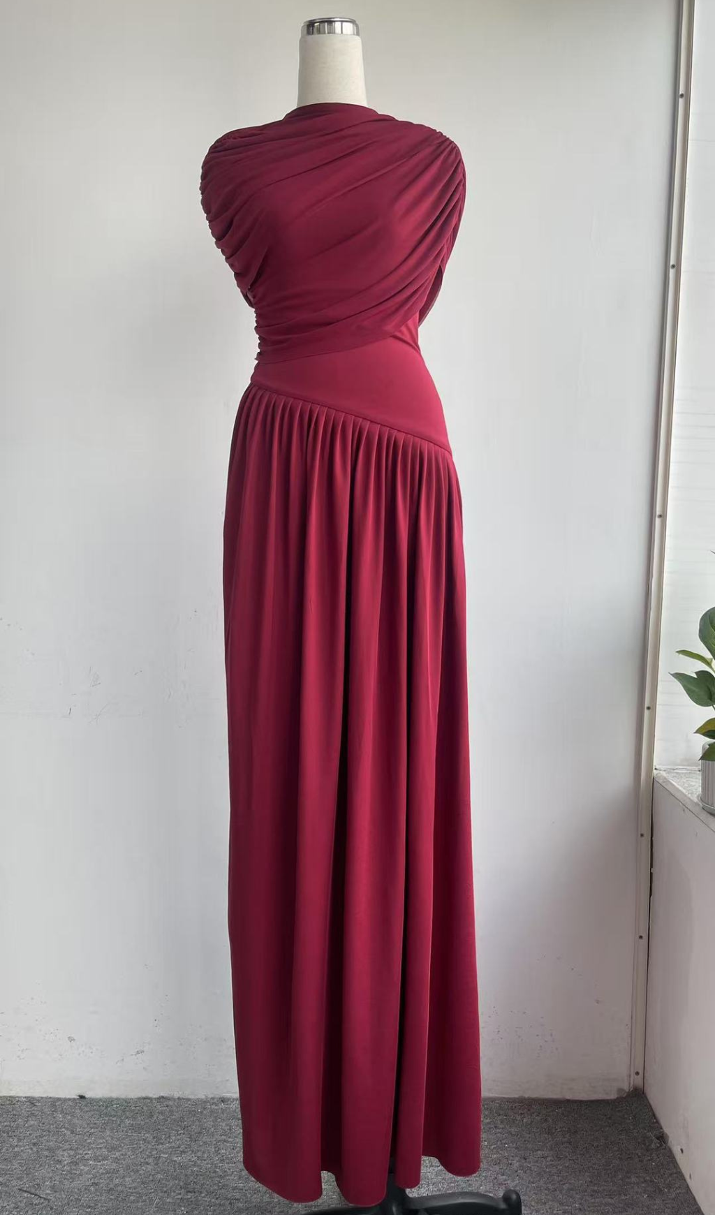 Haylie Pleated & Draped Maxi Dress