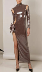 Bash Luxe Bronze Sequin Maxi Dress