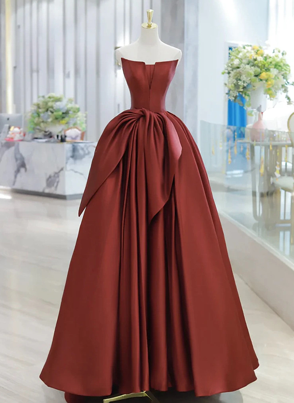 Satin Long Simple Formal Dress Evening Dress