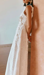 Fabiola White Eyelet Maxi Dress