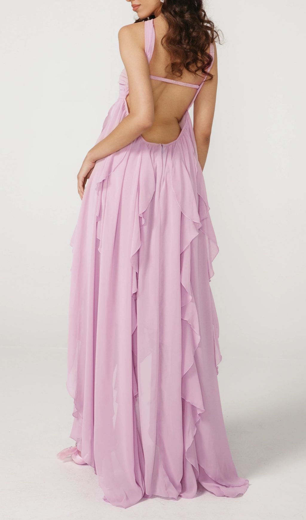 Frayne Ethereal Lavender Layered Backless Maxi Gown with Starfish Detail