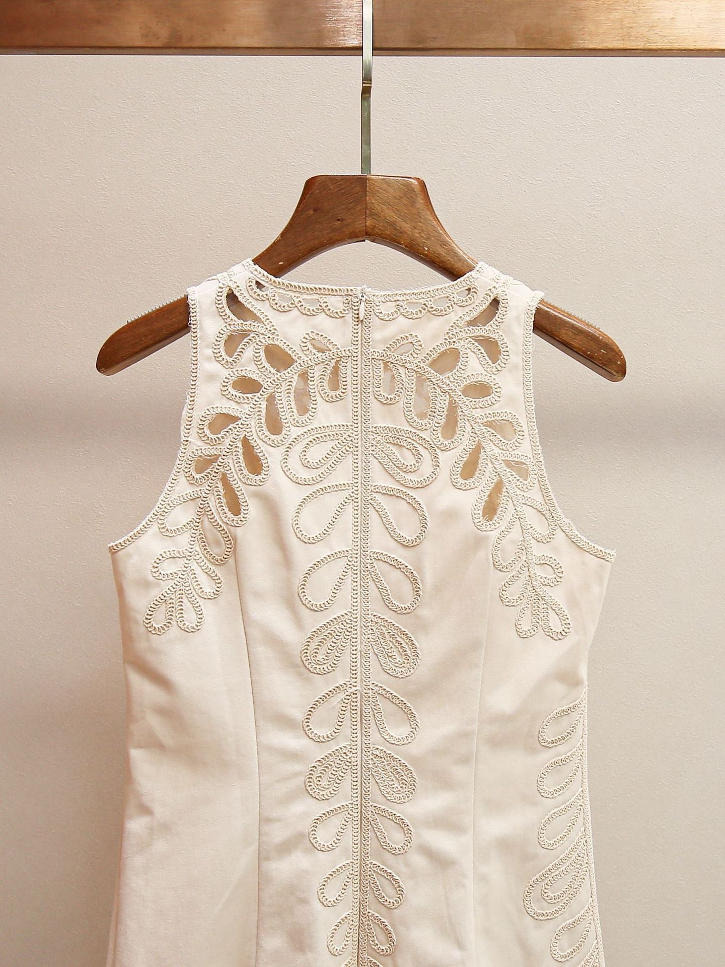 Ranetty Chic Embroidered & Eyelet Sleeveless Mini Dress