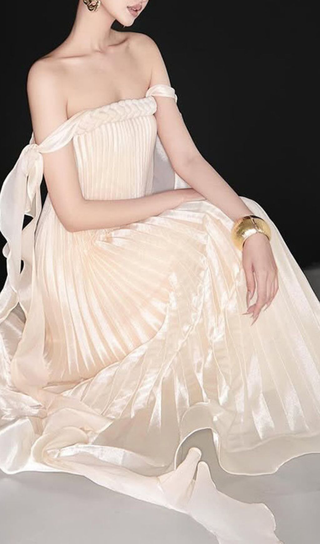 Imogene Ethereal Pleated Maxi Gown