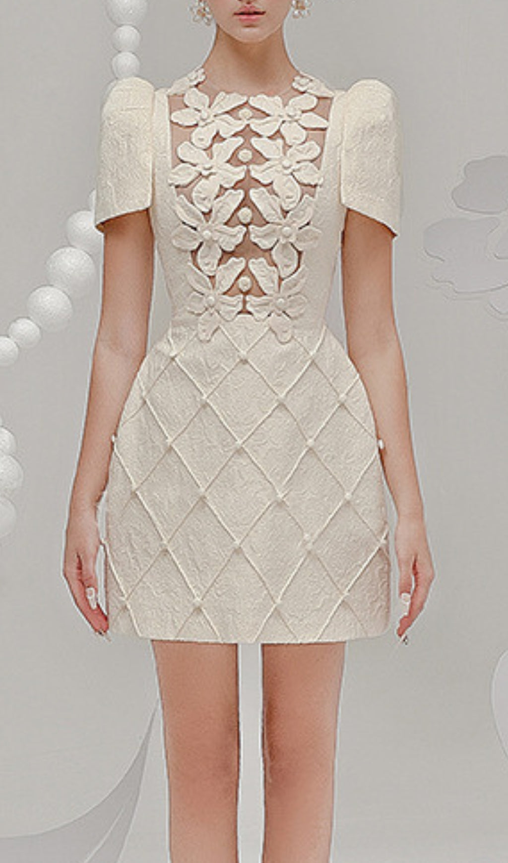 Beate Bloom Ivory Mini Dress