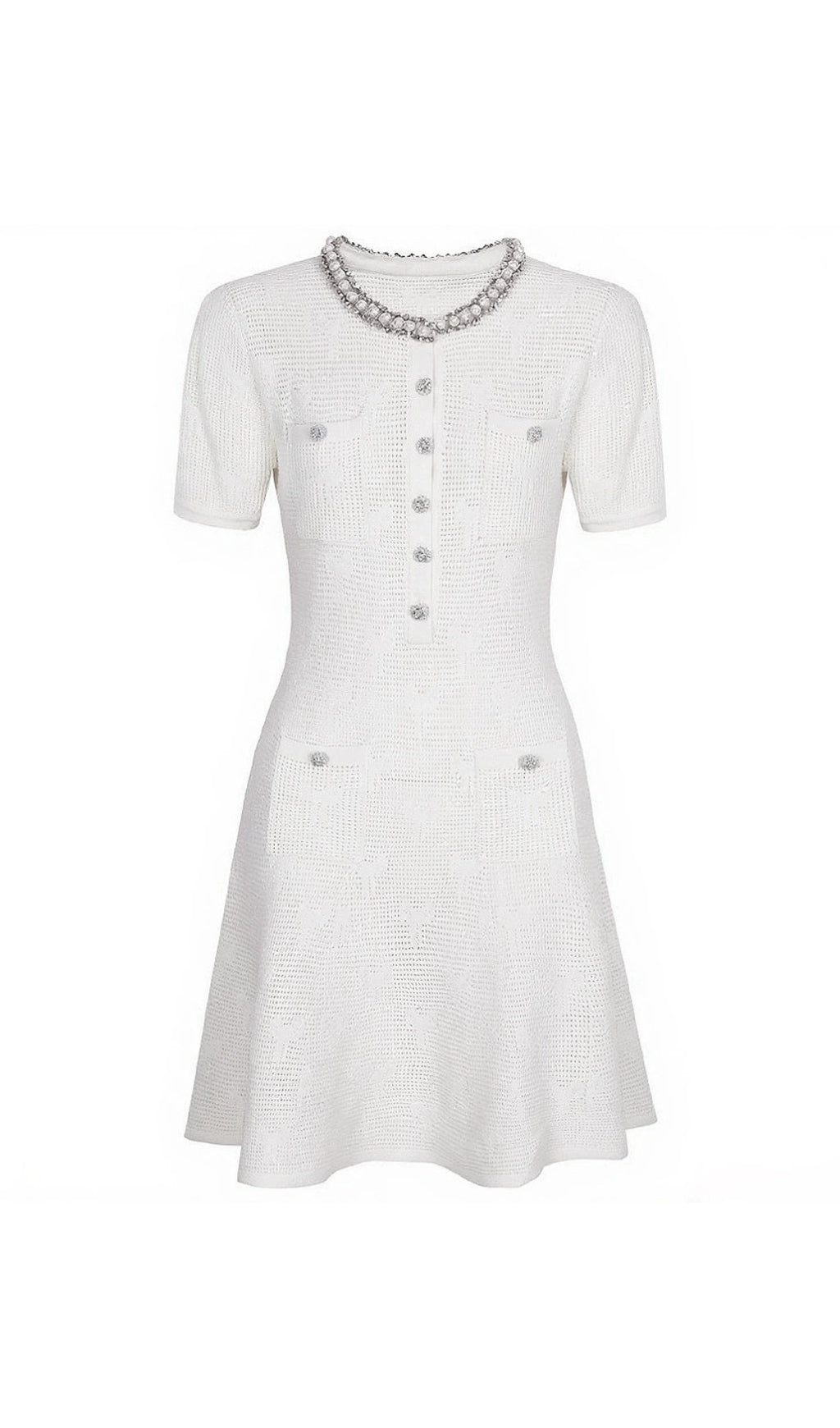 Georgina Luxe Pink Diamante Knit Mini Dress Set