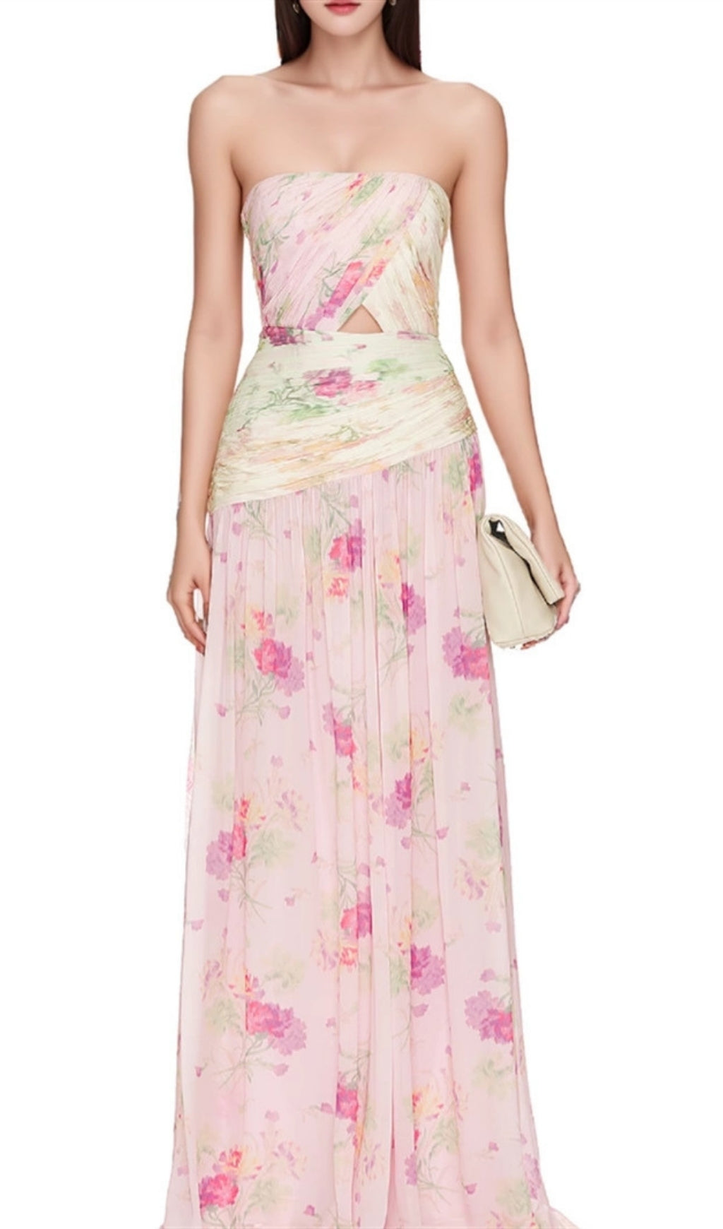 Erizelda Strapless Floral Maxi Dress
