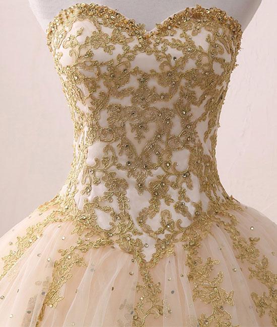 Hermoso vestido de fiesta color champán claro 