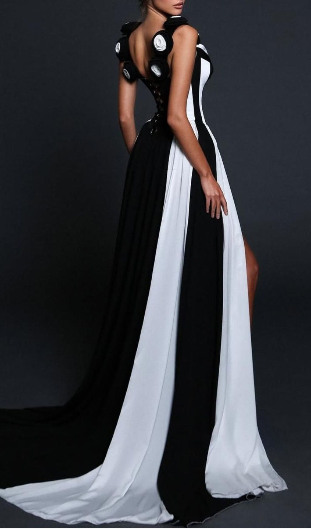 Hoku Flower Stripe Maxi Gown