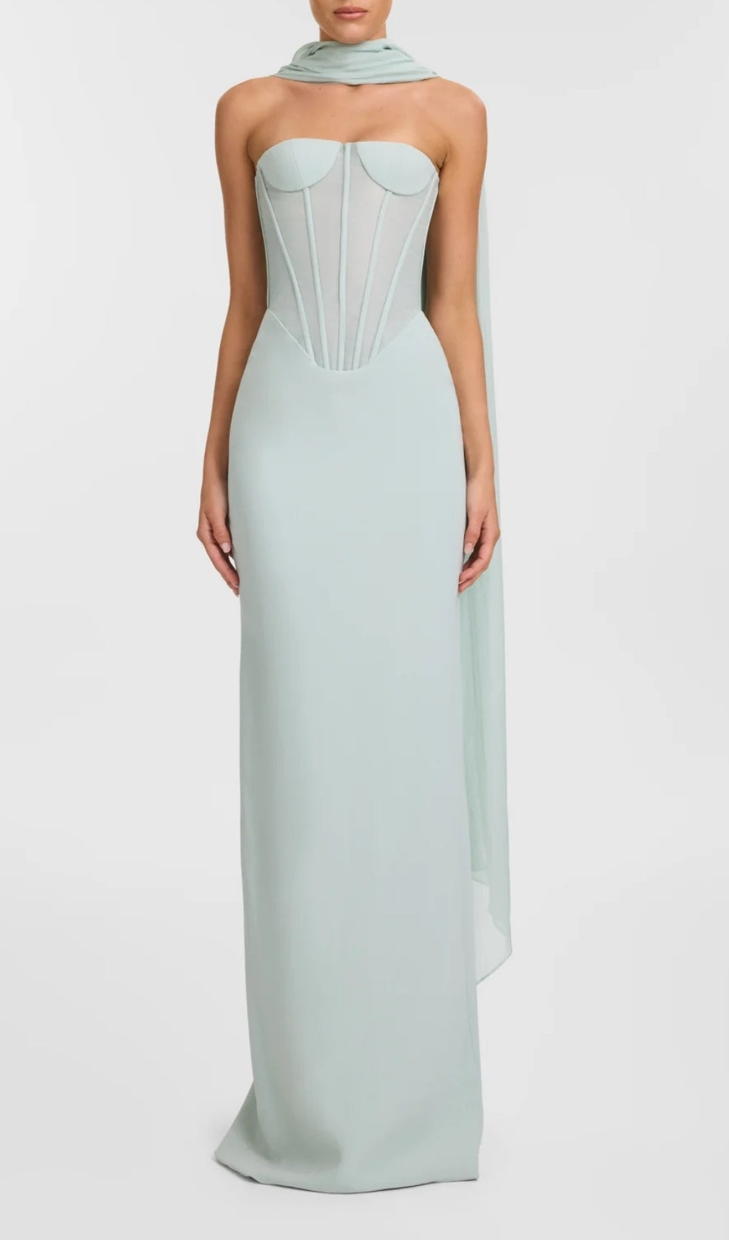 Eston Luxe Strapless Corset Maxi Dress