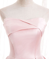 Vestido de fiesta largo de satén rosa con perlas 