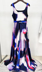 Denicia Cosmic Print Sleeveless Maxi Dress
