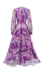 Feryal Mesmerizing Purple Abstract Maxi Dress