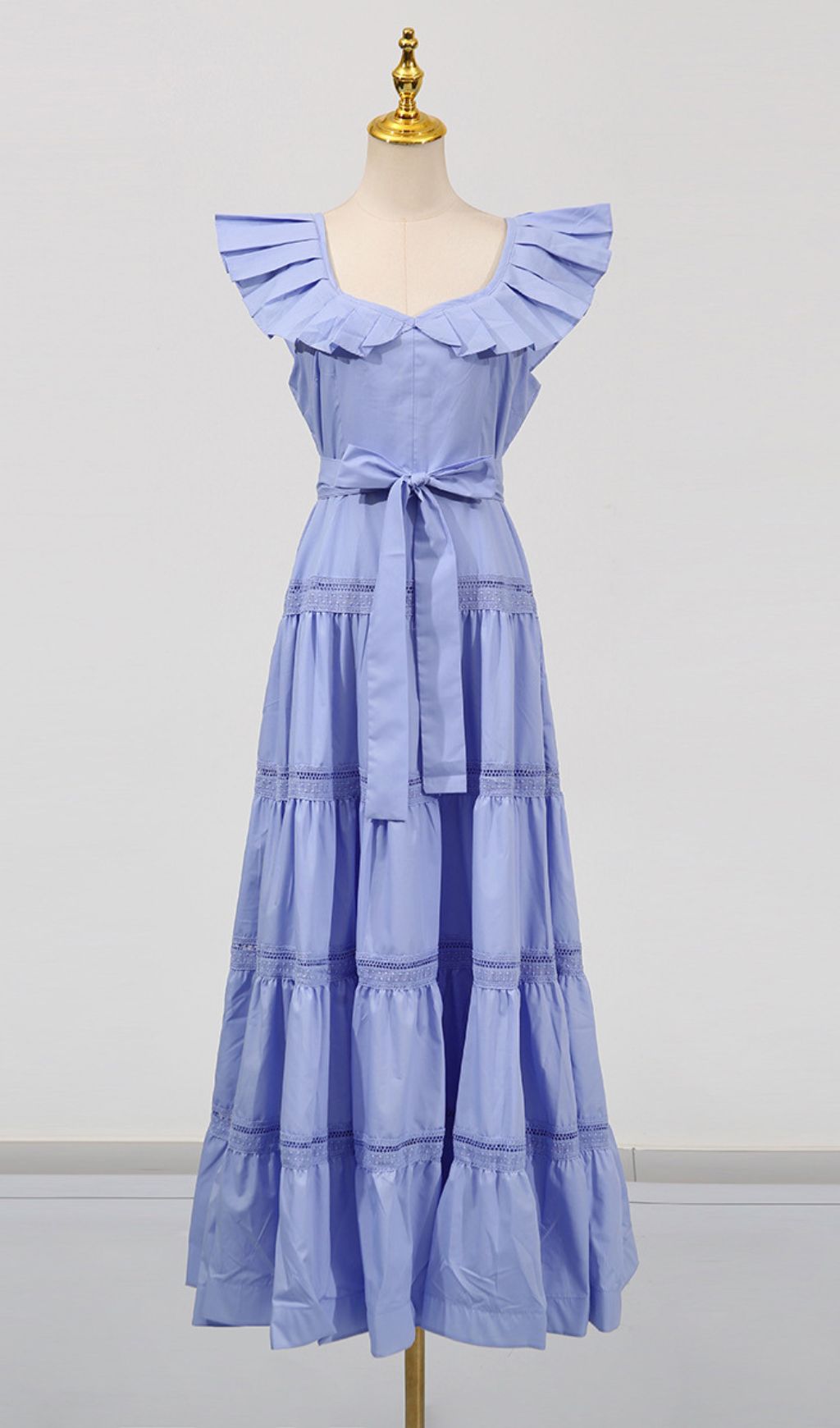 Farida Ruffled Sleeveless Tiered Midi Dress