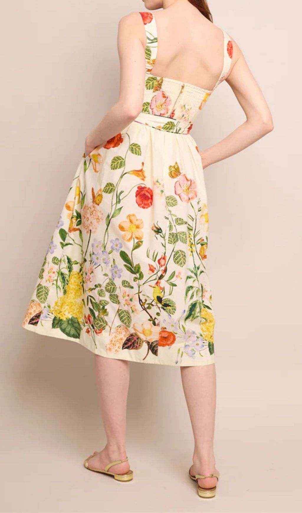 Ezria Vibrant Floral Print Midi Dress