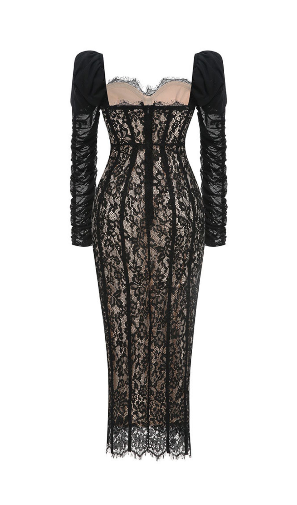 Jordane Black Lace Long Sleeve Maxi Dress