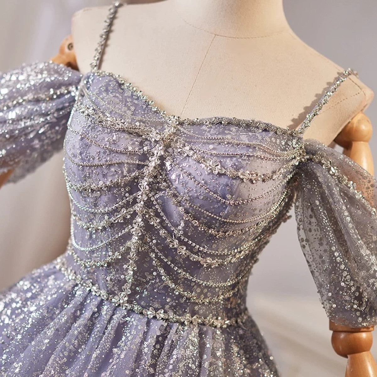 Cute Shiny Tulle with Beaded Short Party Dress