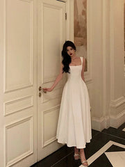 Vestido formal de spandex con mangas largas color blanco 