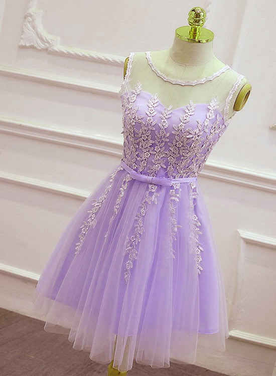 Cute Round Neckline Knee Length Homecoming Dress