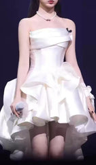 Beste Luxe White Strapless Mini Dress