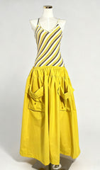 Jalal Vibrant Striped Maxi Dress with Statement Pockets