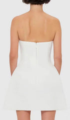 Huy White Strapless Mini Dress