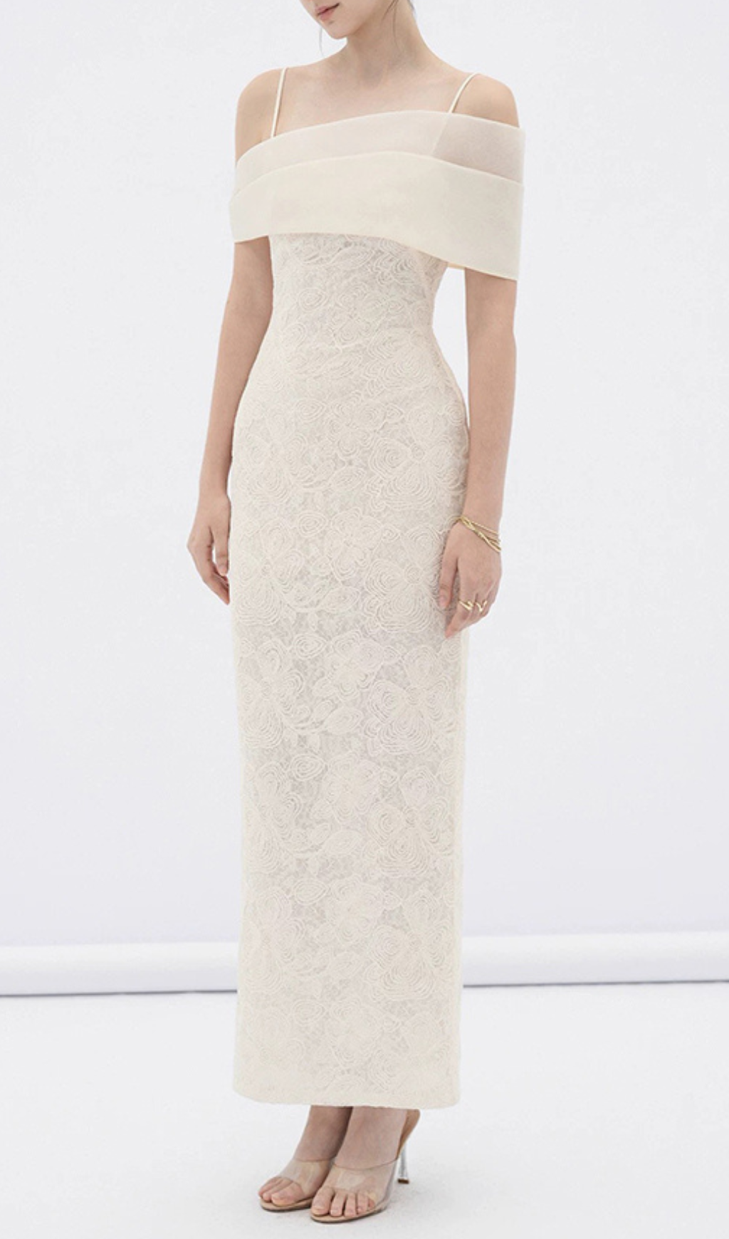 Gada Romantic Off-Shoulder Lace Maxi Dress