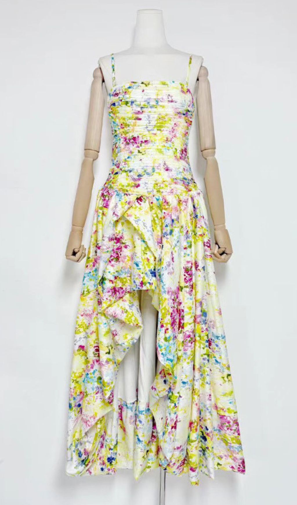 Hestia Strapless Blue Floral Maxi Dress