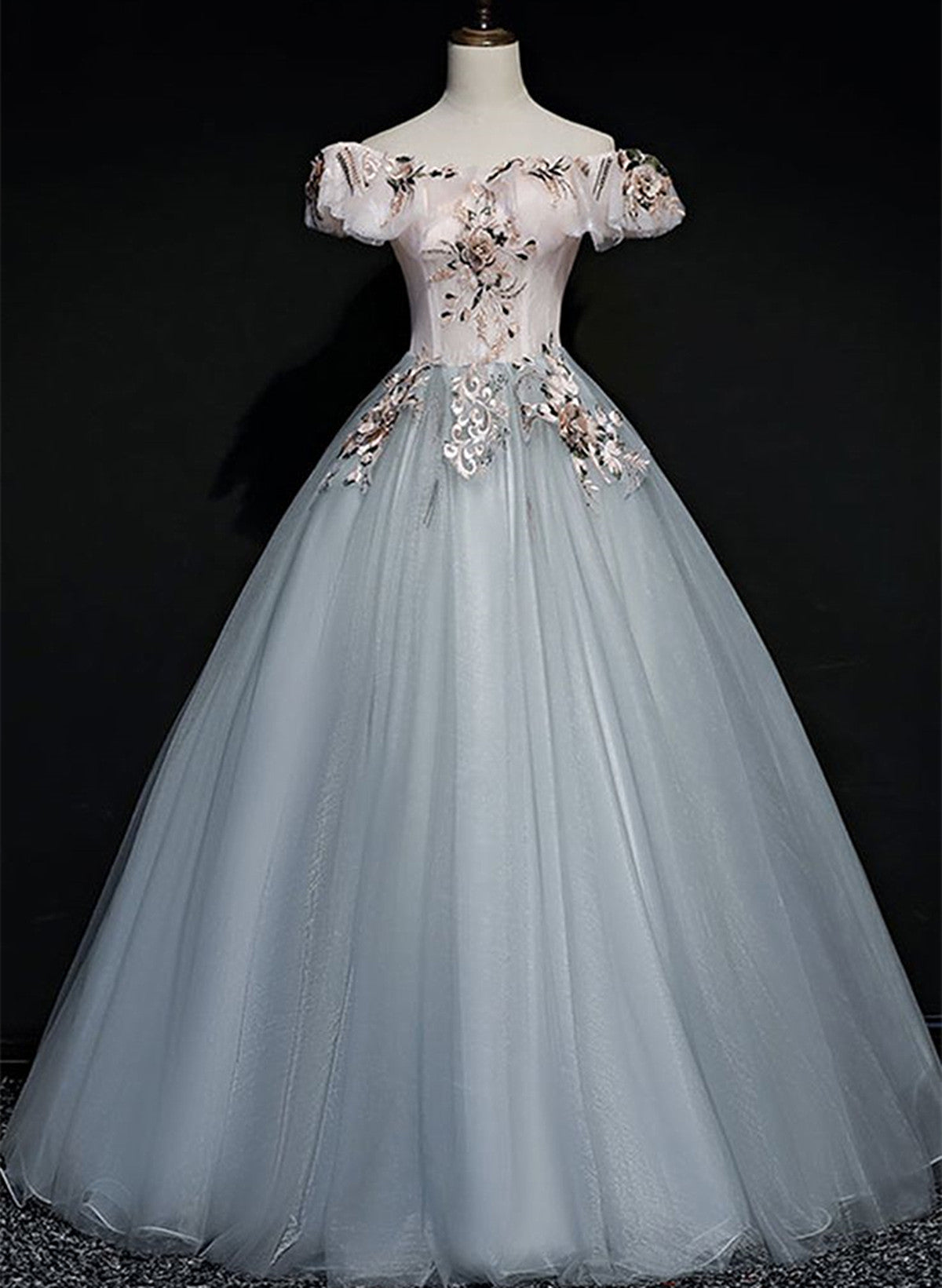 A-line Off Shoulder Long Off Shoulder Party Dress