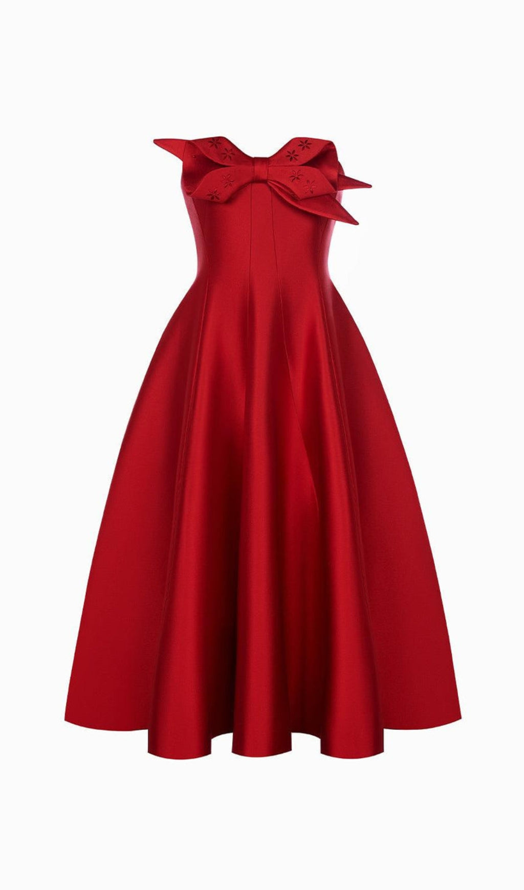 Avani Red Taffeta Bow Midi Dress