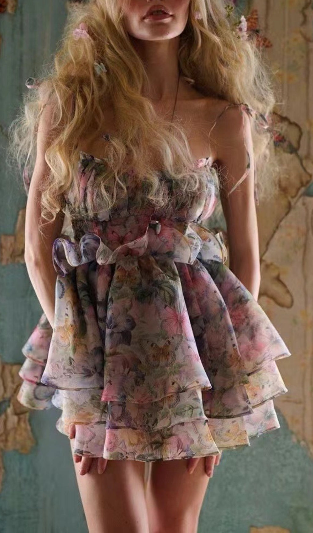 Dillian Dreamy Floral Ruffle Mini Dress