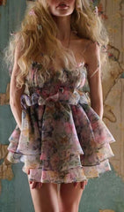 Dillian Dreamy Floral Ruffle Mini Dress