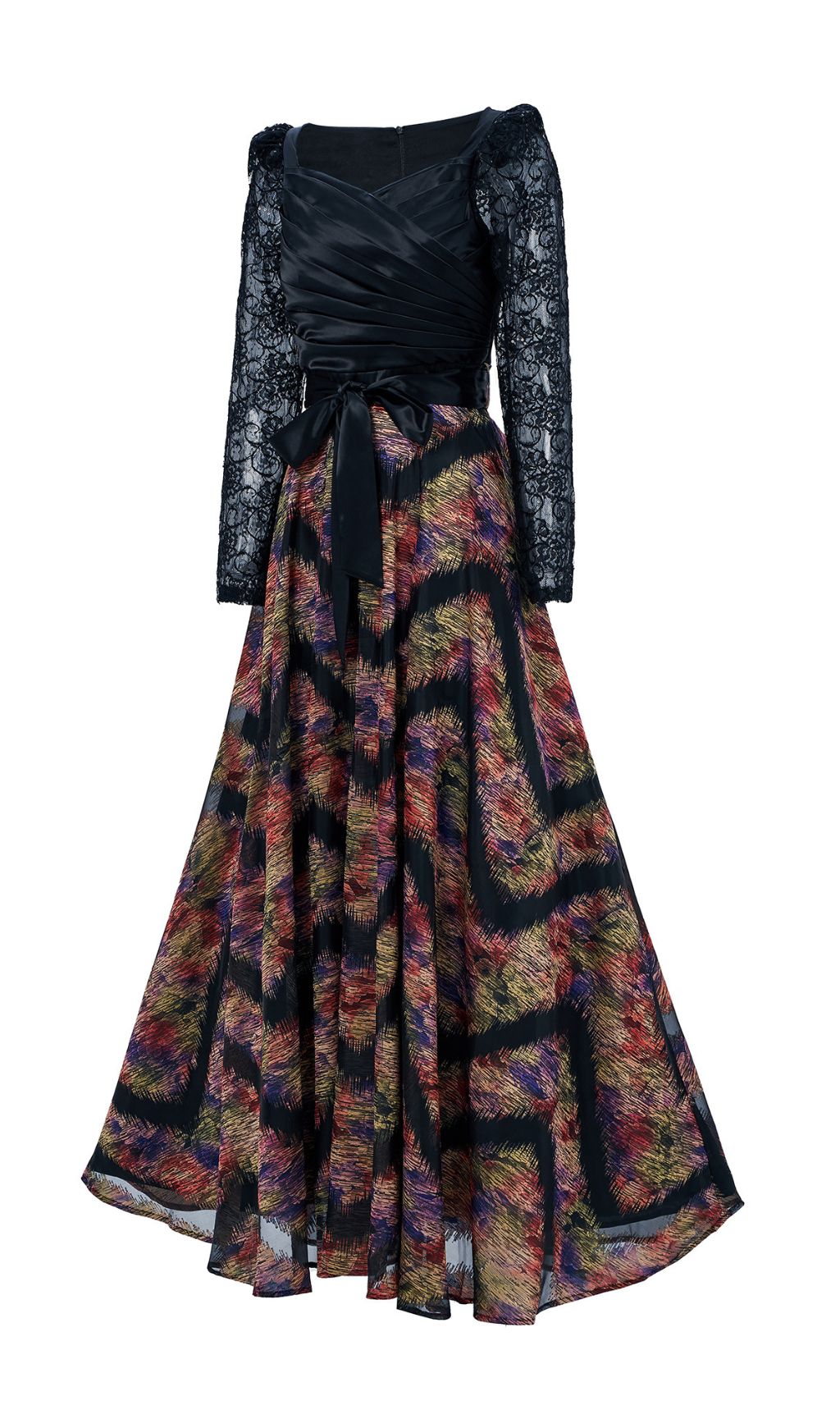 Ffan Elegant Lace Sleeve Maxi Dress