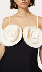 Adina Sculptural Rose Bustier Mini Dress