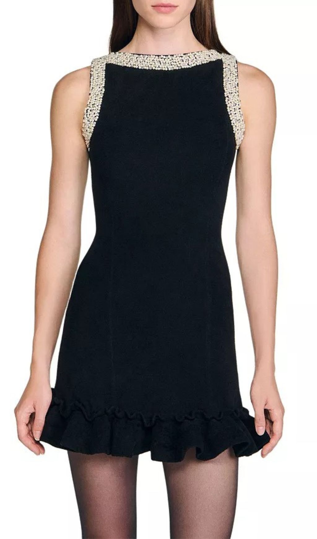 Chic Faux-Pearl Beaded Mini Dress
