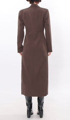 Iduia Brown Tassel Blazer Dress