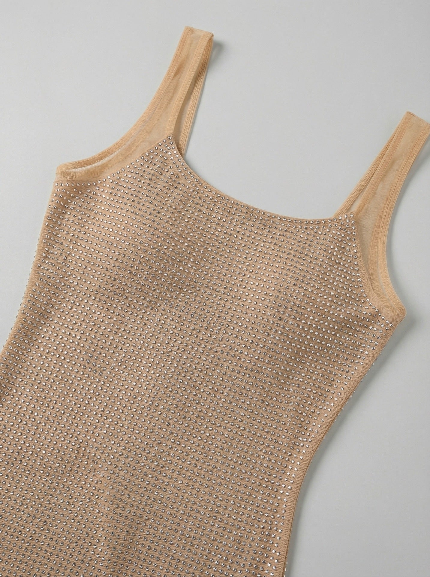 Jaysha Dazzling Rhinestone Backless Mini Dress