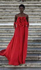Stunning Red Rose Maxi Gown
