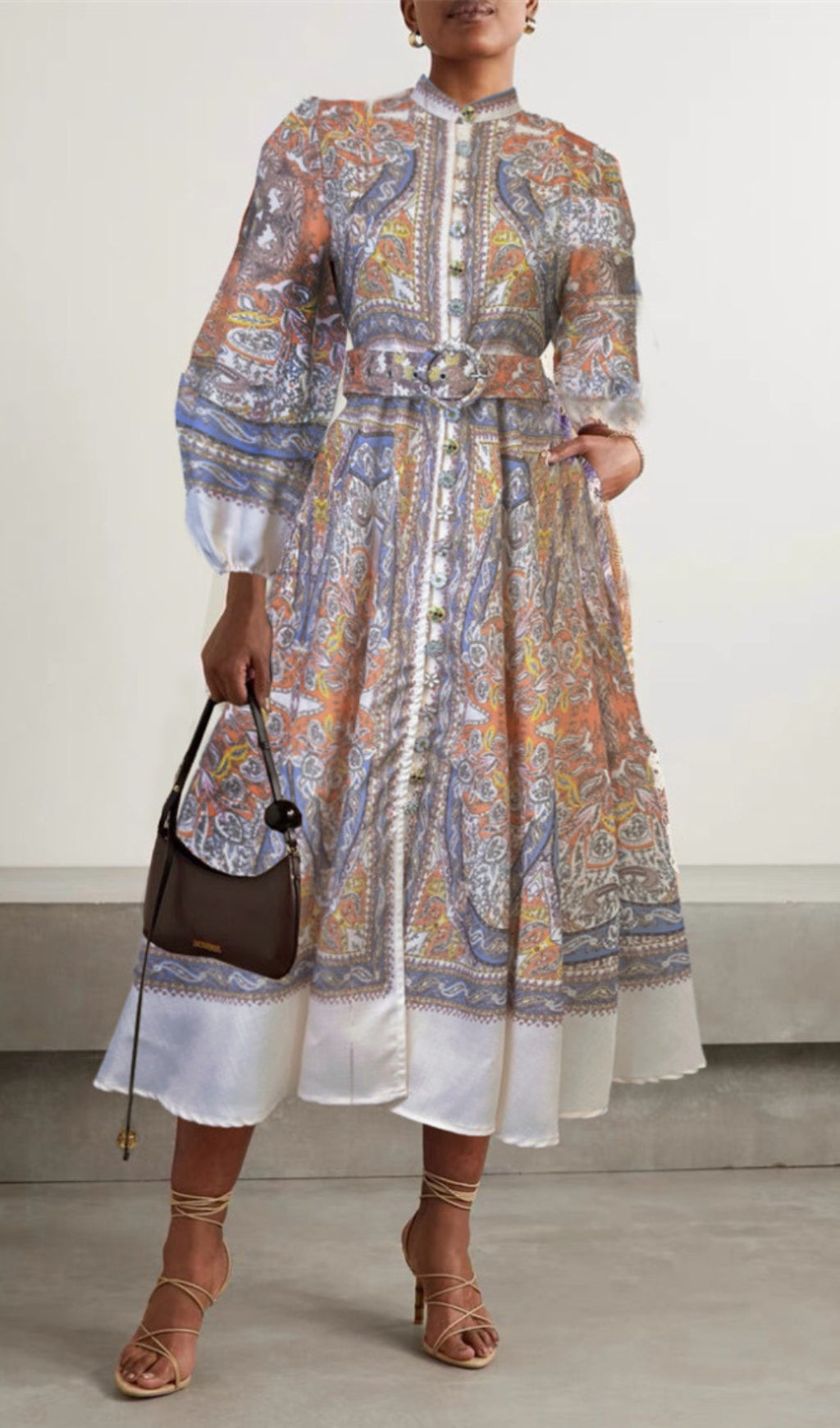 Bien Women's Bohemian Paisley Midi Dress