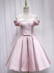 Pink Off Shoulder Bridesmaid Dress