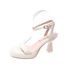 Thick Sole Ankle Strap High Heel Waterproof Platform Shoes Pink Sandals 9cm