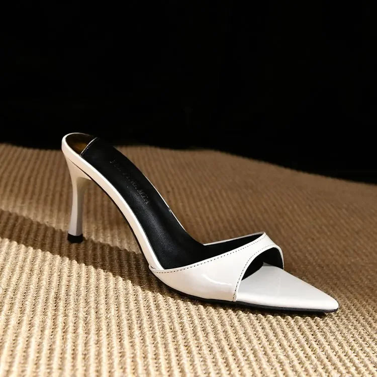 Large Size Pointed Thin High Heels Slippers Wear A Word Sandals