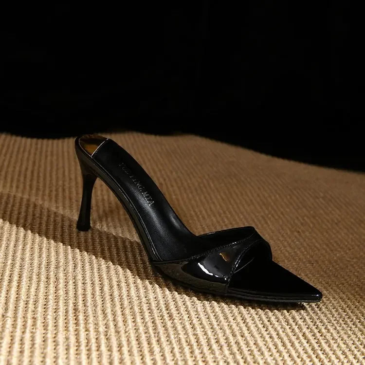 Large Size Pointed Thin High Heels Slippers Wear A Word Sandals