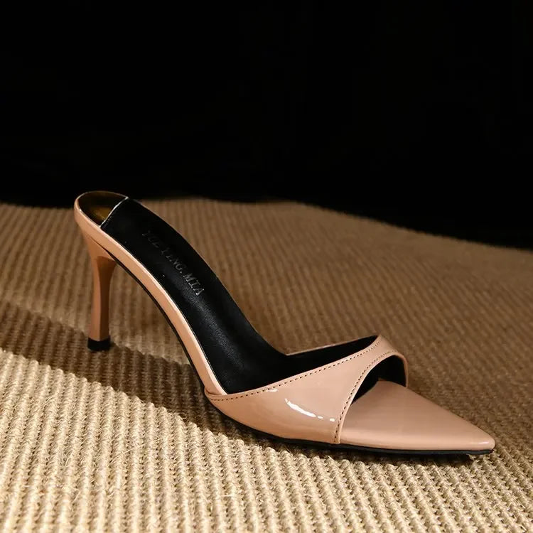 Large Size Pointed Thin High Heels Slippers Wear A Word Sandals