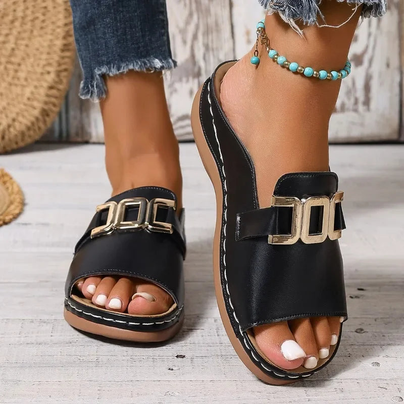 Casual Travel Shoes Bohemian Ethnic Style Double Button Design Men Comfortable Couple Beach
