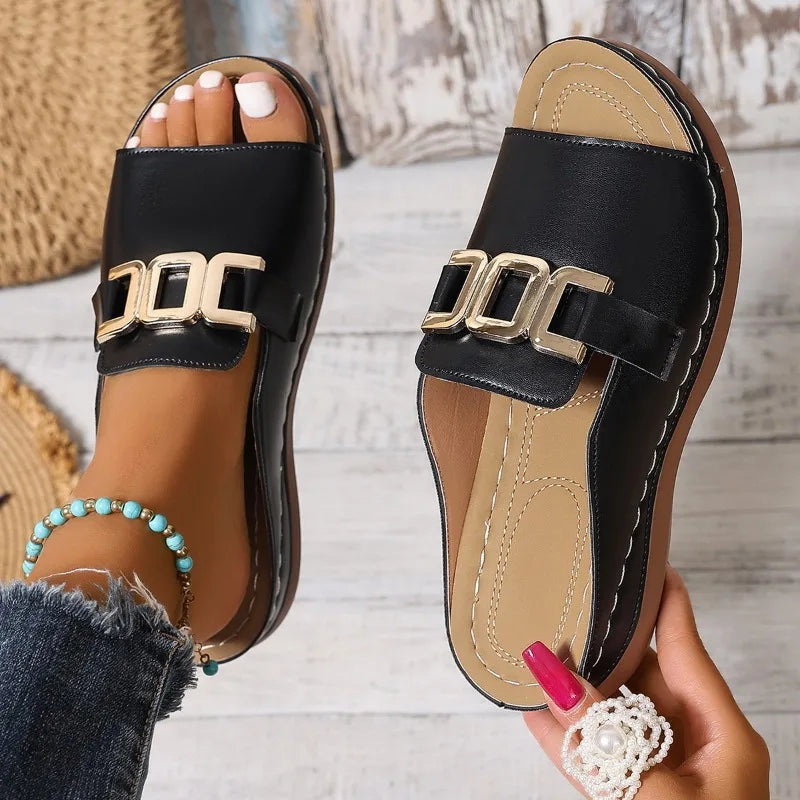 Casual Travel Shoes Bohemian Ethnic Style Double Button Design Men Comfortable Couple Beach