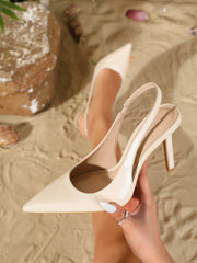 Shoes Single Shoes Sandals Pointed Toe Slingback Shallow Vamp High Heels