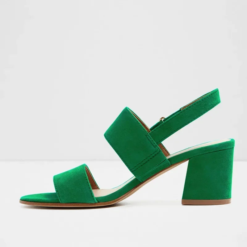Sexy Open Toe Thick Heel Sandals High-heeled Shoes Wedding Party Shoe Lady Girl Dress Shoes