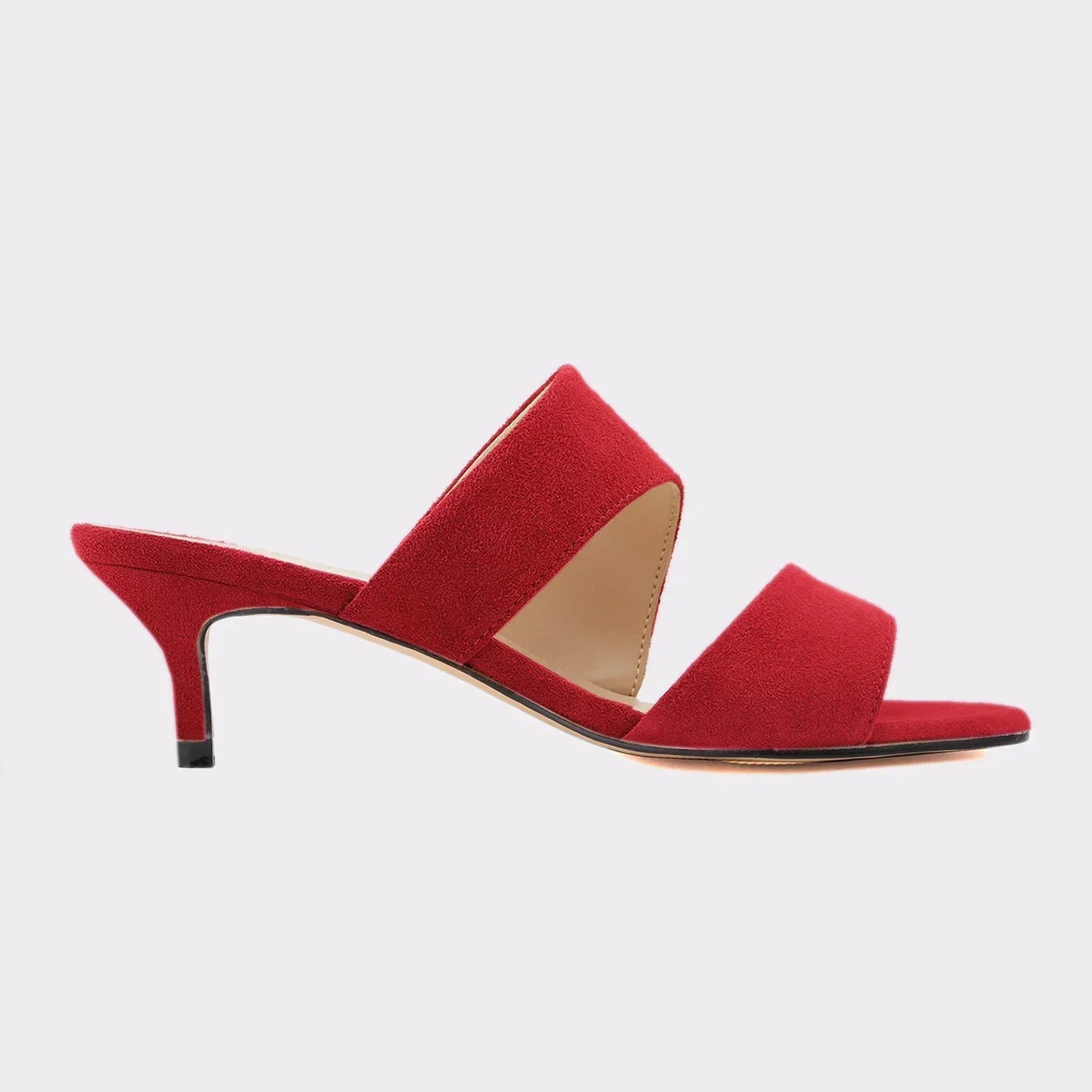 Sandals Casual 5cm Sexy Thin High Heels Open Toe Slip on Sandal Nude Red Wedding Shoes Plus Size