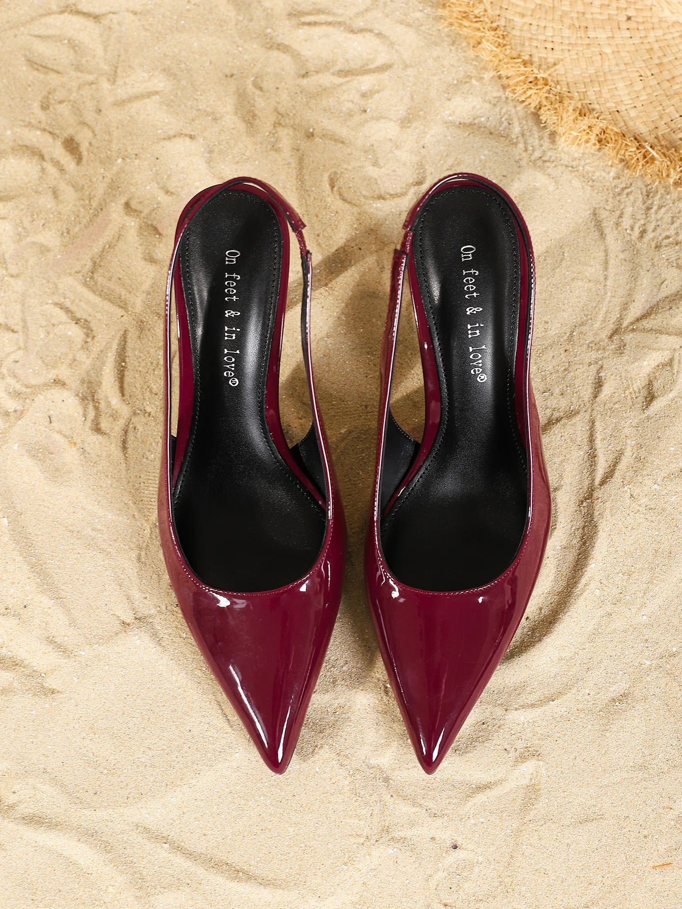 Wine Red SlingbackPumps